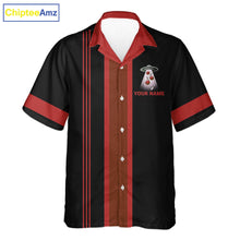 Load image into Gallery viewer, Black and Red ufo alien Retro Bowling Hawaiian shirt Custom Bowling Team button up shirt NQS11463