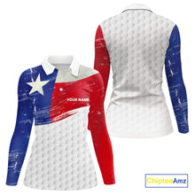 Load image into Gallery viewer, Women golf polo shirts Texas flag patriotic custom ladies golf shirts, gift for the golfers NQS9968