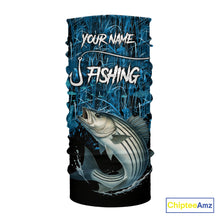 Load image into Gallery viewer, Striped Bass Fishing blue camo Custom UV protection Striper long sleeves fishing shirts NQS10122