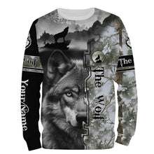 Load image into Gallery viewer, The Wolf Winter Camo Predators Hunting Customize Name 3D All Over Printed Shirts Personalized gifts NQS717