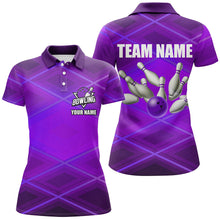 Load image into Gallery viewer, Womens bowling shirt Custom neon purple bowling team league jerseys, gifts for bowlers NQS8715