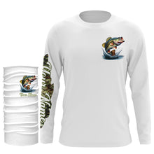Load image into Gallery viewer, Largemouth Bass fishing Custom name Long sleeve Fishing Shirts, Bass Fishing jerseys NQS4340