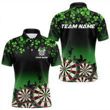 Load image into Gallery viewer, Green Shamrock Darts Board pattern Lucky Darts Shirt For Men Custom St Patrick Day Team Darts Jersey NQS9389