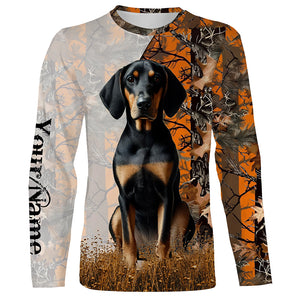 Coonhound dog hunting orange camo Custom Name Full Printing Shirts, best coon hunting dog Hunting Gift NQS4136