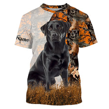 Load image into Gallery viewer, Black Labrador Retriever dog hunting orange camo Custom Name Full Printing Shirts, Labs Hunting Gifts NQS4137