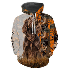 Load image into Gallery viewer, Boykin spaniel dog hunting orange camo Custom Name Full Printing Shirts, Boykin spaniel Hunting Gifts NQS4138