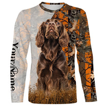 Load image into Gallery viewer, Boykin spaniel dog hunting orange camo Custom Name Full Printing Shirts, Boykin spaniel Hunting Gifts NQS4138