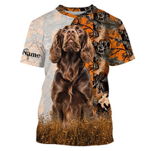 Load image into Gallery viewer, Boykin spaniel dog hunting orange camo Custom Name Full Printing Shirts, Boykin spaniel Hunting Gifts NQS4138