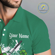 Load image into Gallery viewer, Green argyle pattern St Patrick Golf Polo Golf shirts for Men Custom gifts for the golfer NQS11476