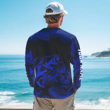 Load image into Gallery viewer, Largemouth Bass fishing jersey Custom UV protection performance bass fishing tournament shirts | Blue NQS9395