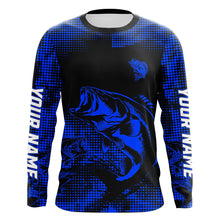 Load image into Gallery viewer, Largemouth Bass fishing jersey Custom UV protection performance bass fishing tournament shirts | Blue NQS9395