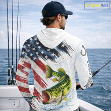 Load image into Gallery viewer, Custom 250 freedom anniversary US Flag Largemouth Bass fishing shirts patriotic Bass fishing jerseys NQS11481