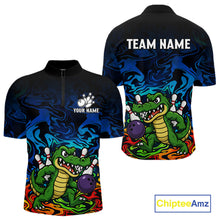 Load image into Gallery viewer, Colorful Funny Alligator Bowling Shirts for Men Custom Bowling Team Jersey, Gift For Bowlers NQS11755