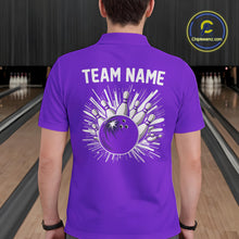 Load image into Gallery viewer, Purple and white Retro Bowling shirts For Men Custom team bowling jerseys gift for Bowlers NQS10145