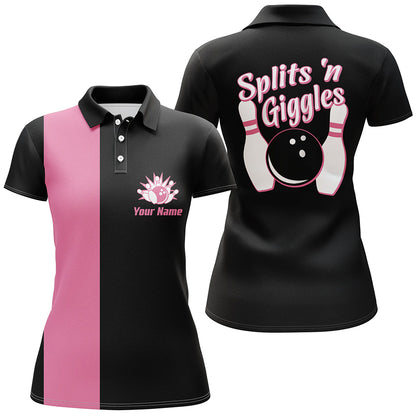 Custom bowling shirt for women – personalized team jersey front view