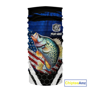Crappie fishing American Flag Custom patriotic long sleeve team Crappie fishing shirts | Blue NQS10685