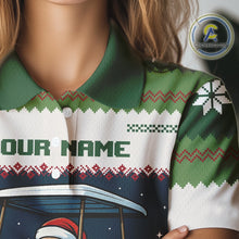 Load image into Gallery viewer, Funny Santa golf ugly Christmas pattern Golf polo shirts for women custom gifts for the golfer NQS11078