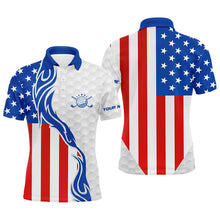 Load image into Gallery viewer, Red, white, and blue American flag men golf polo shirts custom patriotic golf clubs golf shirt for men NQS5505