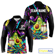 Load image into Gallery viewer, Colorful bowling jerseys funny avocado Bowling Shirts for Men Custom Bowling Team shirts for bowlers NQS11520