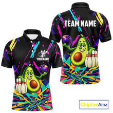 Load image into Gallery viewer, Colorful bowling jerseys funny avocado Bowling Shirts for Men Custom Bowling Team shirts for bowlers NQS11520