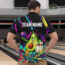 Load image into Gallery viewer, Colorful bowling jerseys funny avocado Bowling Shirts for Men Custom Bowling Team shirts for bowlers NQS11520