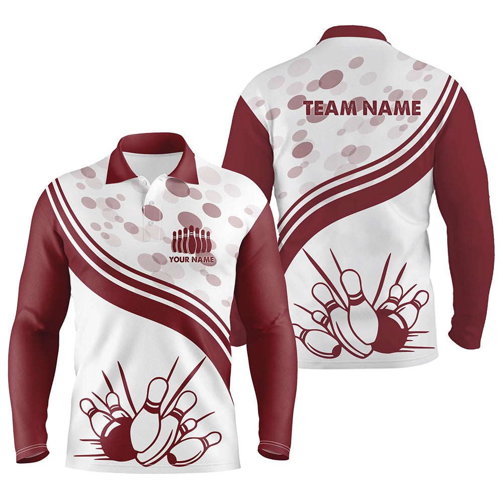 white personalized bowling shirt for men – custom name design side view