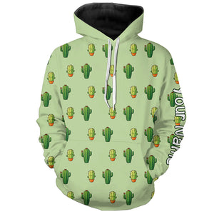 Personalized Green Cactus In Pot pattern golf Hoodie custom cactus golf shirt, golfer gifts NQS8322