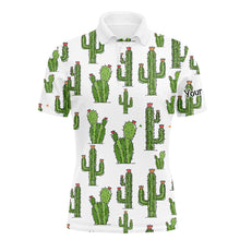 Load image into Gallery viewer, Personalized Funny Cactus pattern mens golf polo shirts custom cactus golf shirt, golfer gifts NQS8323