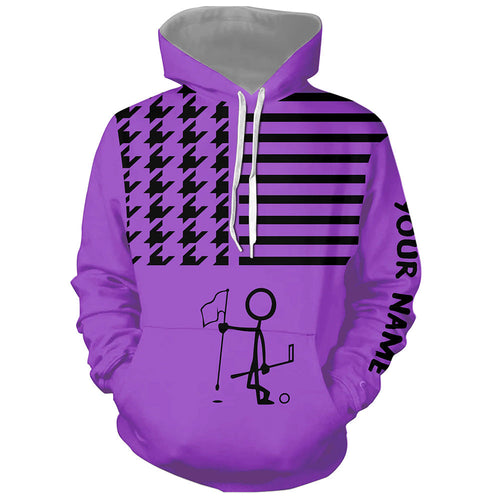 Funny Black and purple Icon Golfer Golf Hoodies Custom golf tops hoodie for men womens NQS8757