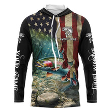 Load image into Gallery viewer, Rainbow Trout Fishing American Flag Patriotic Custom UV protection fishing shirt, Trout fishing jerseys NQS497