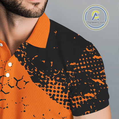Black & Orange Turkey golf Mens golf polo shirts custom Thanksgiving golf shirt, Men's golf attire NQS10722