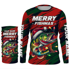 Personalized funny Christmas Walleye Fishing Shirts, Mery Fishmas Fishing gift for men, women, kid NQS9007