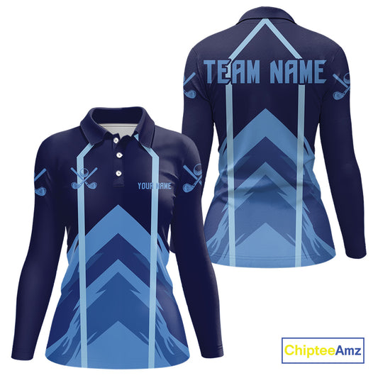 Golf polo shirts For Women custom team ladies golf top, unique golf gifts | Blue NQS10015