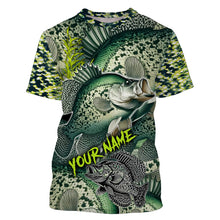 Load image into Gallery viewer, Personalized Crappie Fishing jerseys, Crappie green scales long sleeve fishing shirts uv protection NQS3654