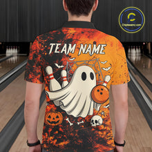Load image into Gallery viewer, Custom Orange Boo Bowling Men Polo, Quarter Zip Shirts Bowling League Team Jerseys Halloween Outfits NQS10523