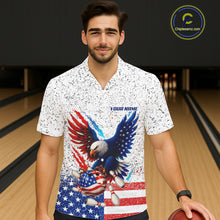 Load image into Gallery viewer, Grunge American Flag Eagle Bowling Hawaiian Shirt Custom patriotic Team Bowling jersey NQS11327