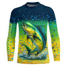 Load image into Gallery viewer, Personalized Mahi mahi Fishing jersey, Dorado scales UV protection performance saltwater fishing shirt NQS6017