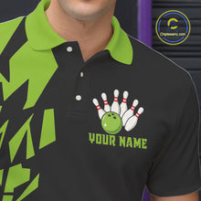 Load image into Gallery viewer, Black And Green Camo Custom Bowling Shirts For Men, Bowling Team Shirts NQS10753