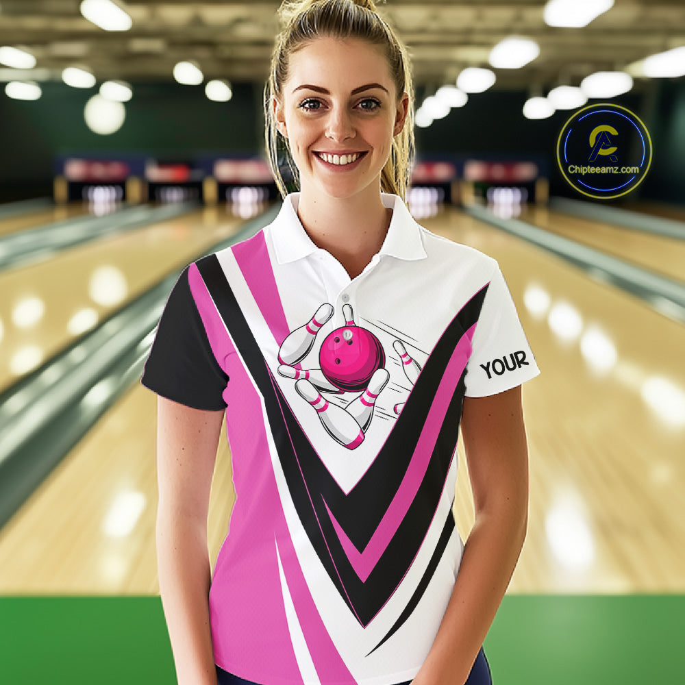 Custom Funny Bowling shirts for Women I'm not swearing, I'm using my bowling words Pink bowl shirts NQS11547