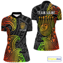 Load image into Gallery viewer, Personalized Black and Colorful Tribal pattern Bowling Shirts For Women Custom Team Bowling Jersey NQS10764