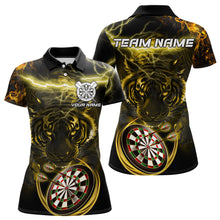Load image into Gallery viewer, Personalized Yellow Lightning Thunder Storm Tiger Darts Shirts For Women Custom Dart Team Jerseys NQS9465