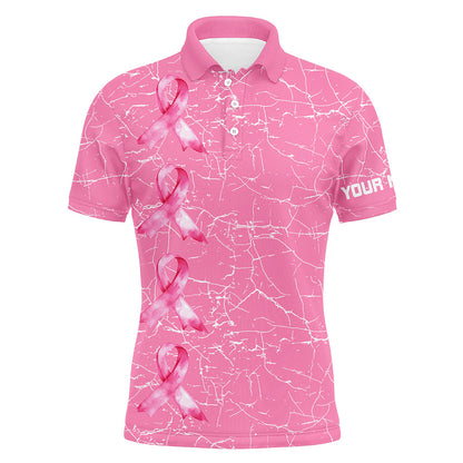 Breast Cancer Awareness golf shirts custom Mens golf polos shirts, pink ribbon golf shirts NQS7711