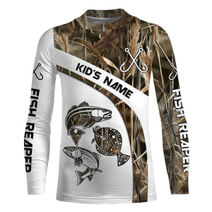 Beautiful Texas Slam Fishing Camo Redfish, Speckled Trout, Flounder Custom long sleeve Fishing Shirts NQS765