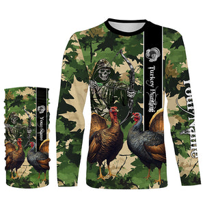 Turkey Hunting green camo Custom name 3D All over print hunting shirts NQS2271