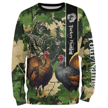 Load image into Gallery viewer, Turkey Hunting green camo Custom name 3D All over print hunting shirts NQS2271