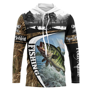 Largemouth bass fishing camo Custom UV protection long sleeves fishing shirt, fishing gifts NQS921