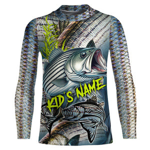 Personalized Striped Bass Fishing jerseys, striper scales long sleeve fishing shirts uv protection NQS3688