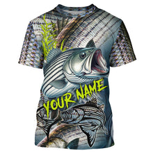 Load image into Gallery viewer, Personalized Striped Bass Fishing jerseys, striper scales long sleeve fishing shirts uv protection NQS3688