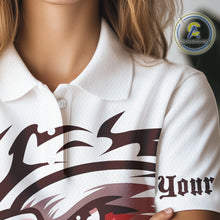 Load image into Gallery viewer, Womens golf polo shirts custom Red Eagle golf ball white golf tops, team golf attire for ladies NQS10553