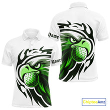 Load image into Gallery viewer, Mens golf polo shirts custom Green Eagle golf ball white golf tops, team golf attire for mens NQS10554